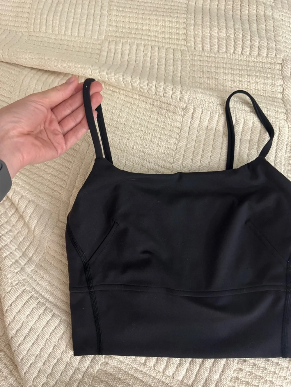 lululemon athletica Black Strappy Cropped Sports Bra Size 2